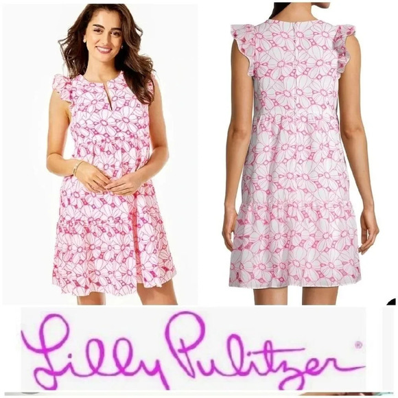 Lilly Pulitzer Women's Keila Floral Mini Dress - Bright Raspberry - Size…